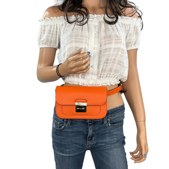 Michael Kors Sloan Editor Small Flap Belt Bag Fanny Pack Clutch Poppy - Picture 1 of 13